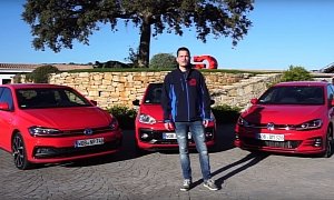 2018 Polo GTI, Up! GTI and Golf GTI Stand Side by Side