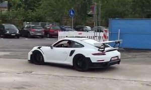 White 2018 Porsche 911 GT2 RS Goes For a Random Drive, Stuns Man In a Suit
