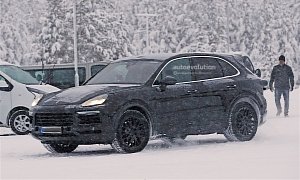 2018 Porsche Cayenne Spied Playing In The Snow