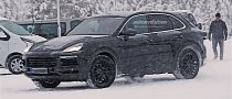 2018 Porsche Cayenne Spied Playing In The Snow