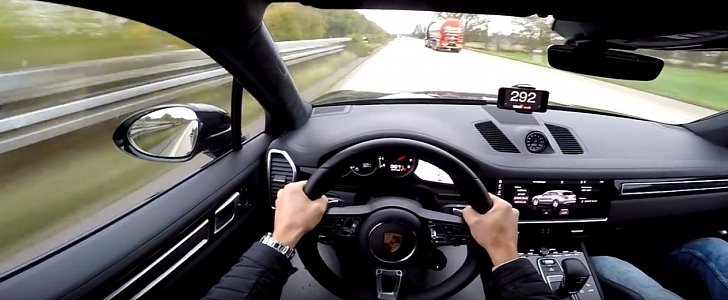 2018 Porsche Cayenne Turbo Passes Truck at 186 MPH/300 KPH on Autobahn
