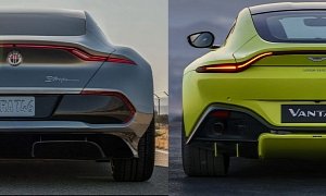 2019 Aston Martin Vantage and Fisker EMotion Rear Ends - Who Copied Who?