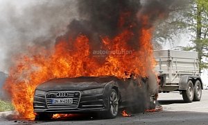 2019 Audi A7 Prototype Burns to a Crisp During Testing in Alps