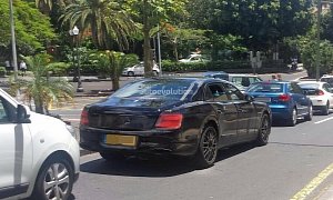 2019 Bentley Flying Spur Spied in Madrid, Prototype Shows Imposing Design