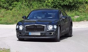 2019 Bentley Flying Spur Spied Testing With a Headless Dummy as Passenger