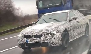 2019 BMW M340i (G20) Spotted on German Autobahn, Shows Sporty Stance