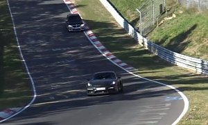 2019 BMW X3 M Chases 2019 Porsche 718 Cayman GT4 in Heavy Nurburgring Testing