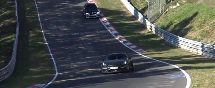 2019 BMW X3 M Chases 2019 Porsche 718 Cayman GT4 on Nurburgring