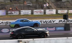 2019 Dodge Challenger R/T Scat Pack 1320 Drag Races 2019 Mustang GT, Does Well
