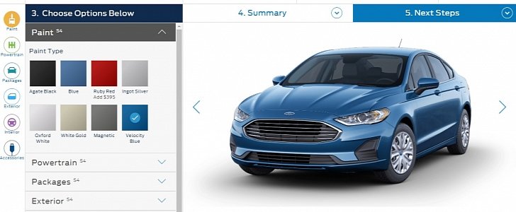 2019 Ford Fusion in Velocity Blue