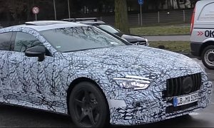 2019 Mercedes-AMG GT Four-Door Spied Testing "53" Inline-Six Hybrid in Traffic?
