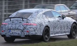 2019 Mercedes-AMG GT Four-Door Spied with Big Wing, Gets Closer to Production