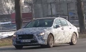 2019 Mercedes-Benz A-Class Sedan Spied in Traffic, Gets Closer to Production