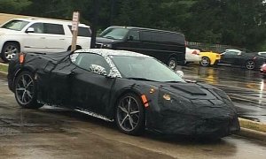 2019 Mid-Engined Chevrolet Corvette Spied at McDonald's, Shows Production Wheels