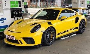 2019 Porsche 911 GT3 RS Spotted at German Gas Station, Has Winter Tires
