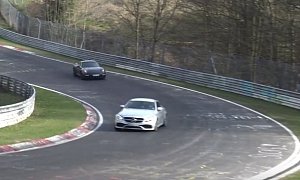 2019 Porsche 911 Prototype Hunts Down Mercedes-AMG C63 Coupe in Nurburgring Test