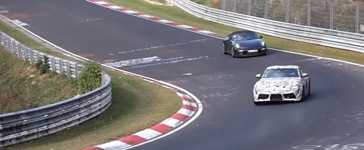 Porsche 911 Speedster vs Toyota Supra Nurburgring chase