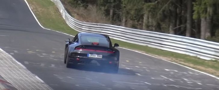 2019 Porsche 911 Turbo Smokes Its Tires on Nurburgring