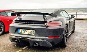 2019 Porsche 718 Cayman GT4 Spied Testing with Old GT4: Sounds Different