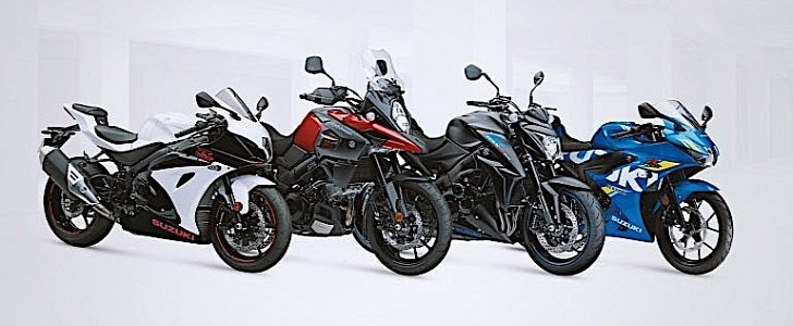 Suzuki lineup of bikes for the Motorcycle Live event