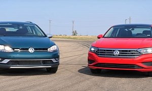 2019 VW Jetta vs. Golf Alltrack Includes Drag Race