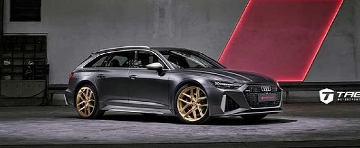 2020 Audi RS6 on Gold HRE Wheels: rendering
