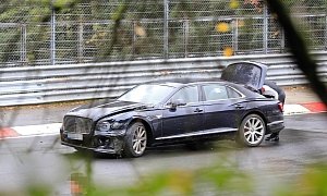 2020 Bentley Flying Spur Prototype And Rain Don't Mix on The Nurburgring