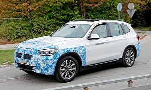 2020 BMW iX3 Electric SUV Spied Flaunting Yellow Wiring, Obscured Camera