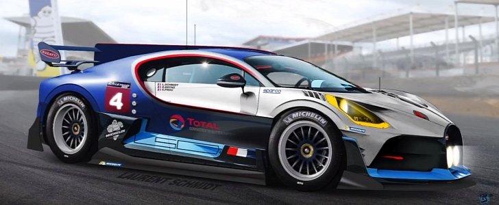 2020 Bugatti Divo Le Mans Hypercar Class Racecar Rendering