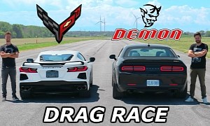 2020 C8 Corvette Drag Races Dodge Demon, Decimation Follows
