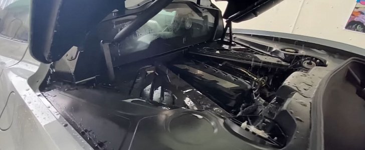 2020 C8 Corvette Owner Shows Water Gathering in the Engine Bay, Discusses Practicality