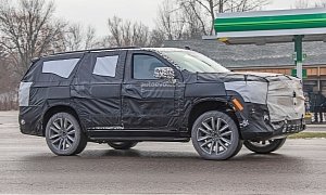2020 Cadillac Escalade Spied With Makeshift Dodge Ram Crosshair Grille