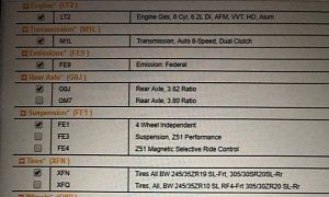 2020 Chevrolet Corvette Order Guide Reveals LT2 Engine, Z51 Performance Package