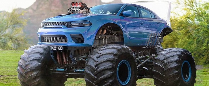 2020 Dodge Charger Daytona monster truck rendering