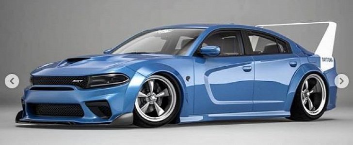 2020 Dodge Charger Hellcat Daytona Rendered with Original Wing