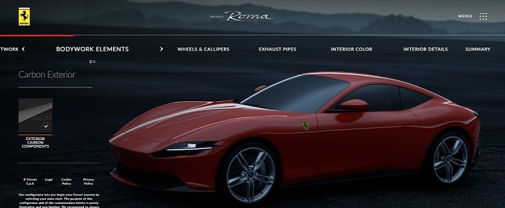 Ferrari Roma configurator