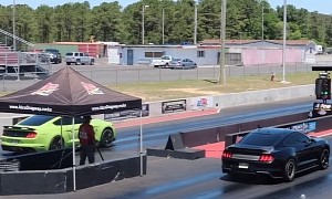 2020 Ford Mustang Shelby GT500 Drag Races Boosted Mustang GT, Destruction Occurs