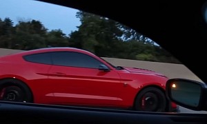 2020 Ford Mustang Shelby GT500 Races Dodge Charger Hellcat, Bus Lengths Apart