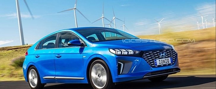 2020 Hyundai Ioniq Hybrid Facelift Rendering Has Cool Headlights