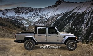 2020 Jeep Scrambler Pickup Rendered With Hard Top, Soft Top