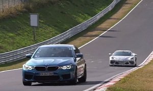 2020 Mid-Engined Corvette Chases BMW M5 in Nurburgring Testing Extravaganza