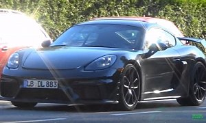 2020 Porsche 718 Cayman GT4 Spotted in Traffic, Rumored To Debut Next Month
