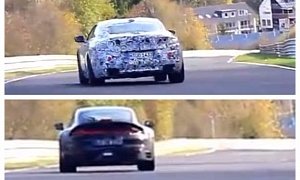 2020 Porsche 911 Chases BMW M8 in Nurburgring Testing Frenzy