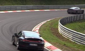 2020 Porsche 911 Chases BMW M8 Prototype on Nurburgring, Shows No Mercy