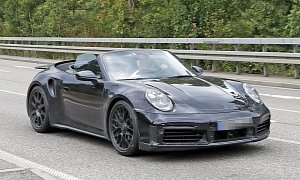 2020 Porsche 911 Turbo Cabriolet Spotted with Top Down, Looks Production-Ready