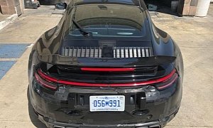 2020 Porsche 911 Turbo Spotted at US Car Wash, Shows Widebody Design, Rear Wiper