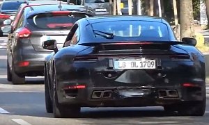 2020 Porsche 911 Turbo Spotted in German Traffic, Shows Widebody Look