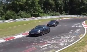 2020 Porsche 911 vs 2019 911 Speedster Nurburgring Prototype Chase Gets Sideways