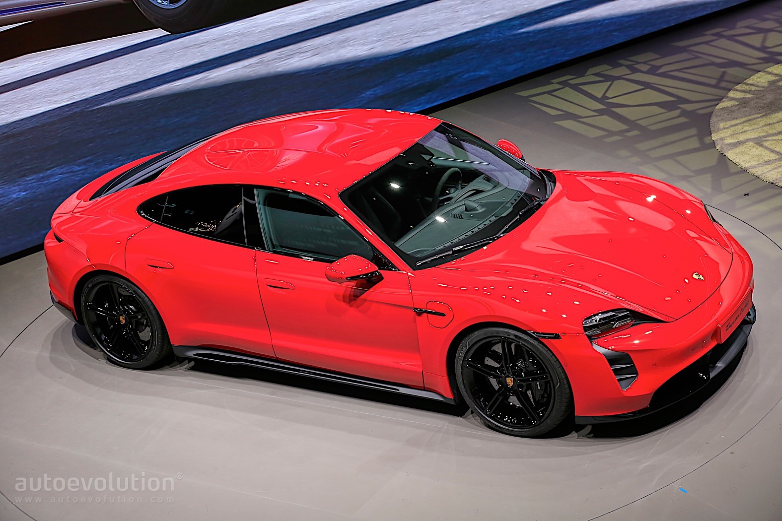 2020 Porsche Taycan Stuns Frankfurt Wears Red For The First
