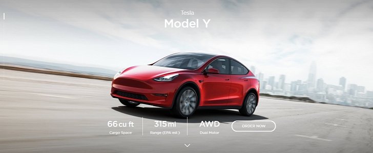 2020 Tesla Model Y with 315 miles of range